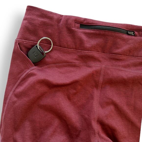 Nike Dri-Fit Training Tights Mid-Rise Running Berry Woman's LIke New Wm Sz Large - Picture 4 of 7